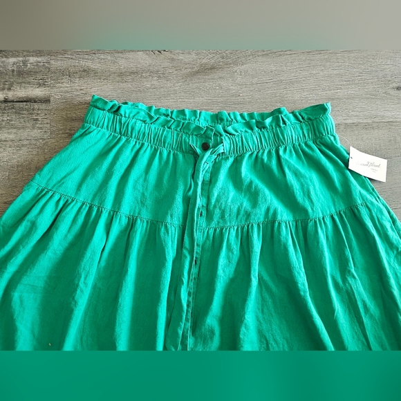 Women's Tie Waist Button-Front Midi Skirt - Universal Thread Size 1x - Picture 3 of 7